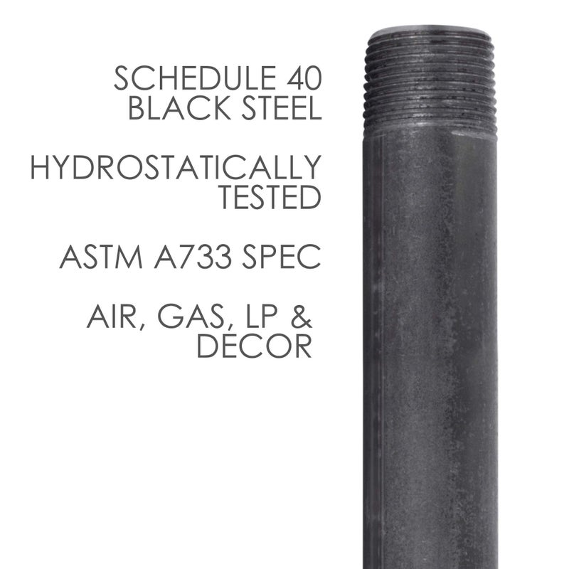 PIPE DECOR PIPE DÃ‰COR 1/2â€ x 30â€ Malleable Cast Iron Pipe Nipple, Pre Cut Connectors, Industrial Steel Grey Fits Standard Half Inch Black Threaded Pipes Nipples and Fittings, Build Vintage DIY Furniture, 4 Pack - Image 5